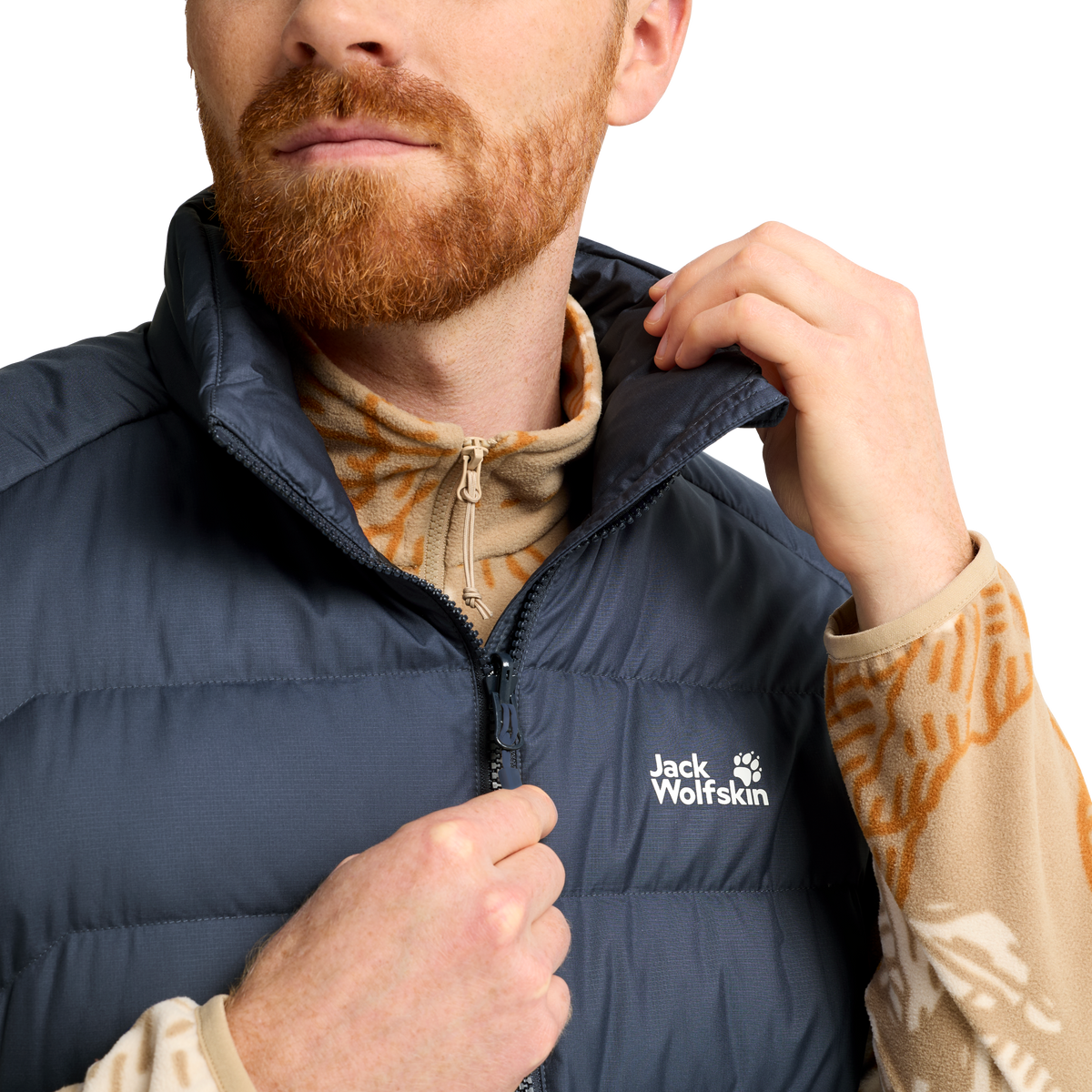 Jack Wolfskin WILD PASS DOWN VEST M RDS Herren Daunenweste Midnight Sky – Detailansicht