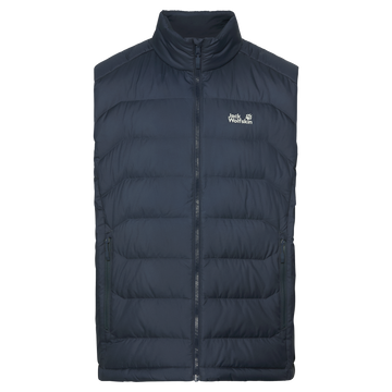 Jack Wolfskin WILD PASS DOWN VEST M RDS Herren Daunenweste Midnight Sky – Packshot Vorderansicht