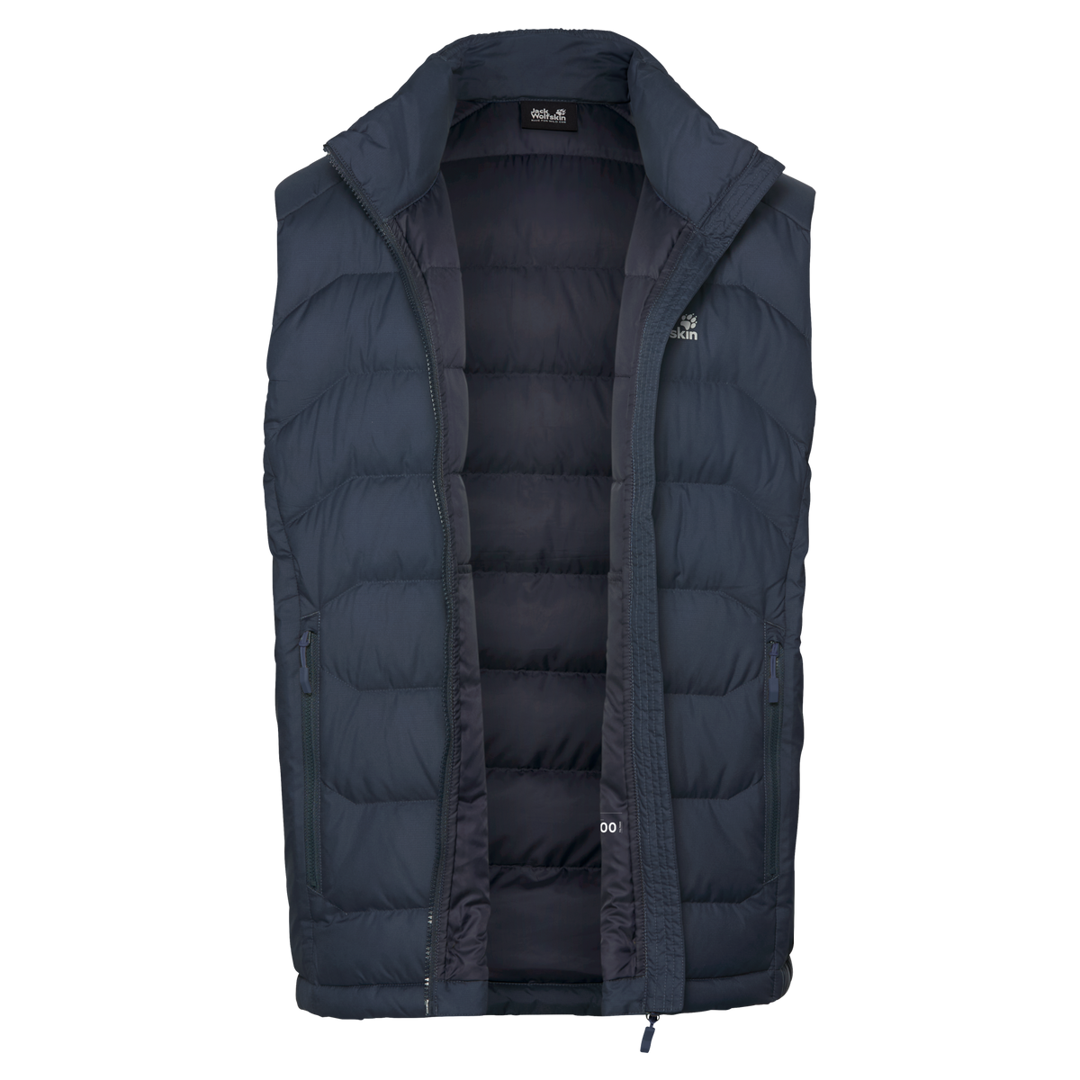 Jack Wolfskin WILD PASS DOWN VEST M RDS Herren Daunenweste Midnight Sky – Packshot Seitenansicht