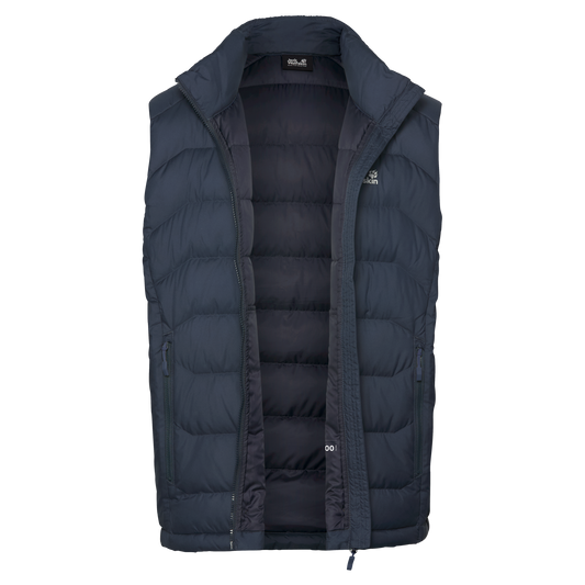 Jack Wolfskin WILD PASS DOWN VEST M RDS Herren Daunenweste Midnight Sky – Packshot Seitenansicht