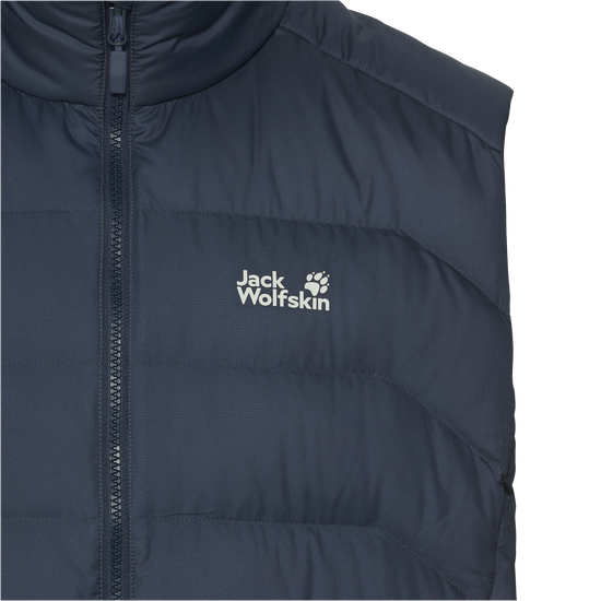 Jack Wolfskin WILD PASS DOWN VEST M RDS Herren Daunenweste Midnight Sky – Packshot Detailansicht