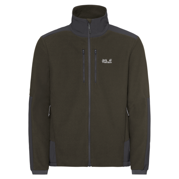 Jack Wolfskin COLD RIDGE JKT M Herren Fleecejacke Obsidian Moss – Packshot 9-a100