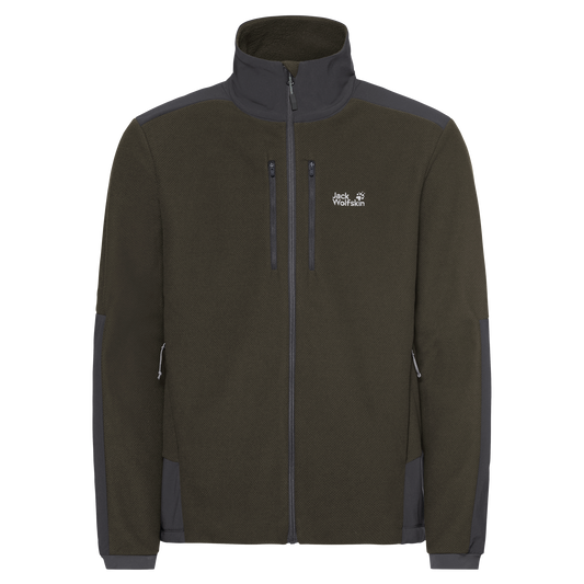Jack Wolfskin COLD RIDGE JKT M Herren Fleecejacke Obsidian Moss – Packshot 9-a100