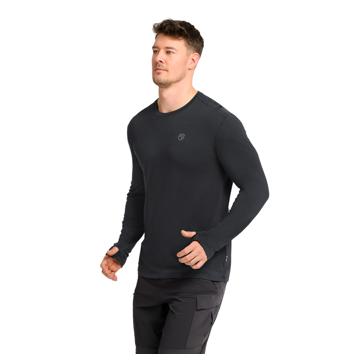 Jack Wolfskin WOOL LS M Herren Langarmshirt – Phantom – 1-ma100