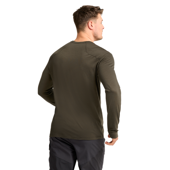 Jack Wolfskin WOOL LS M Herren Langarmshirt – Obsidian Moss – 1-ma120