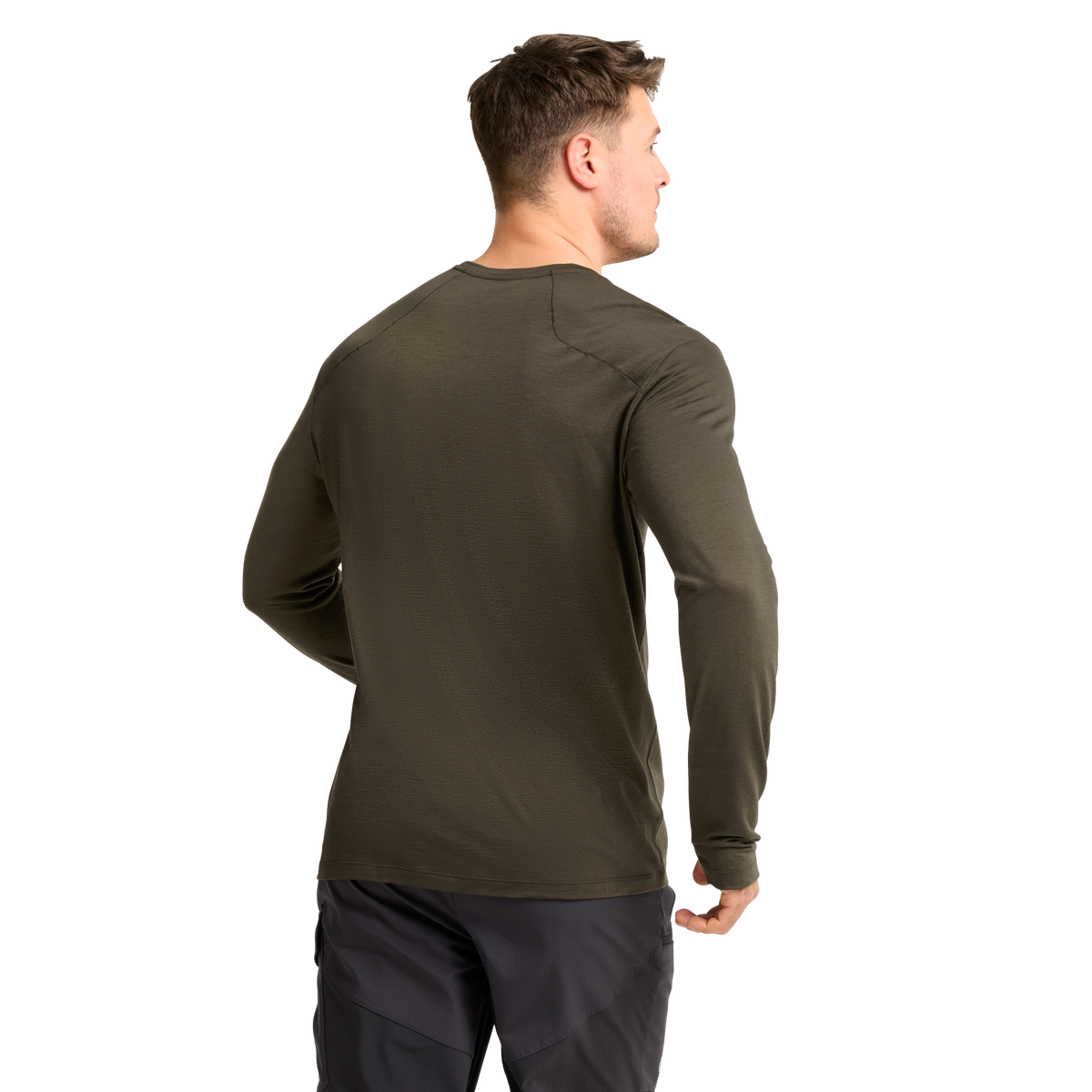 Jack Wolfskin WOOL LS M Herren Langarmshirt – Obsidian Moss – 1-ma120