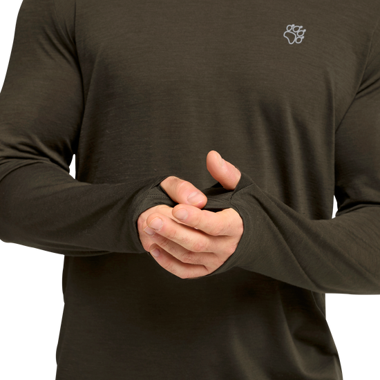 Jack Wolfskin WOOL LS M Herren Langarmshirt – Obsidian Moss – 4-ma125