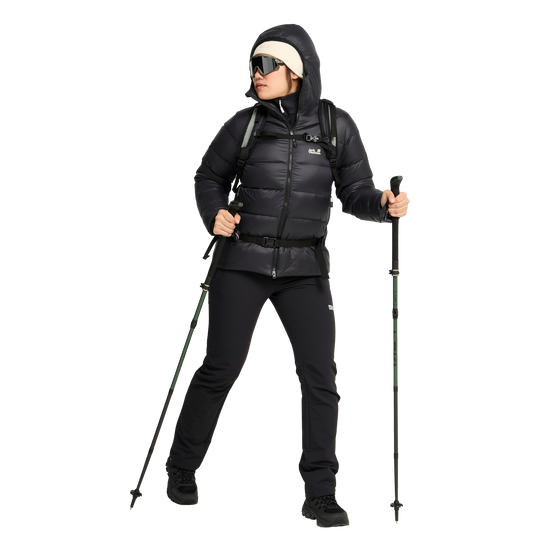 Jack Wolfskin SNOWDRIFT DOWN Damen-Daunenjacke Black – Modelansicht
