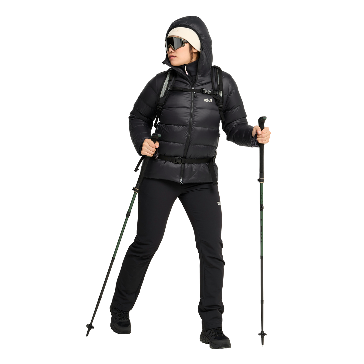 Jack Wolfskin SNOWDRIFT DOWN Damen-Daunenjacke Black – Modelansicht