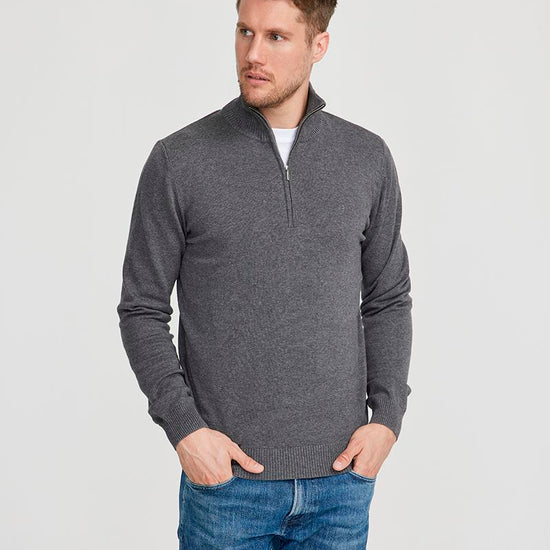 Holger T-neck – Dark Grey Melange – Herstelleransicht