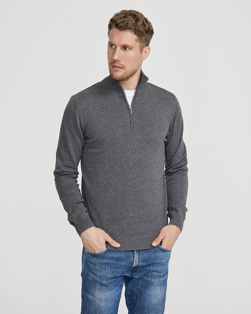 Holger T-neck – Dark Grey Melange – Herstelleransicht