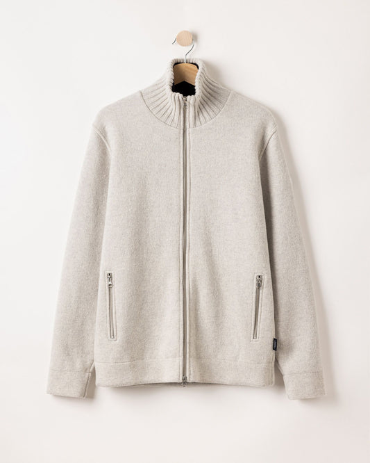 Måns Zip WP – Light Grey Melange – Kleiderbügelaufnahme