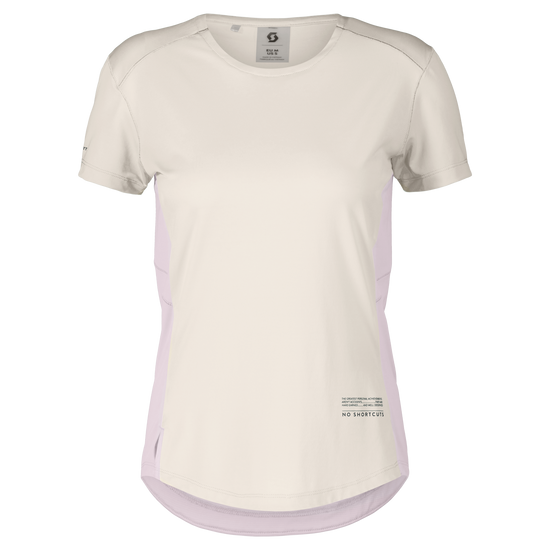 Camiseta de manga corta SCOTT W Endurance Tech para mujer – Blanco algodón - Rosa Bliss – Foto de producto/Imagen principal