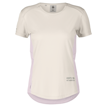 Camiseta de manga corta SCOTT W Endurance Tech para mujer – Blanco algodón - Rosa Bliss – Foto de producto/Imagen principal