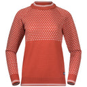 Bergans ALVDAL WOOL W JUMPER (VORGÄNGERMODELL) - Brick - Vanilla White XS Oberbekleidung - PeakStyle