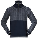 Bergans M ALVDAL WOOL HALF ZIP - Navy Blue - Vanilla White S Oberbekleidung - PeakStyle
