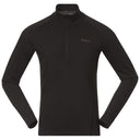 Bergans M INNER PURE MERINO HALF ZIP - Black S Oberbekleidung - PeakStyle