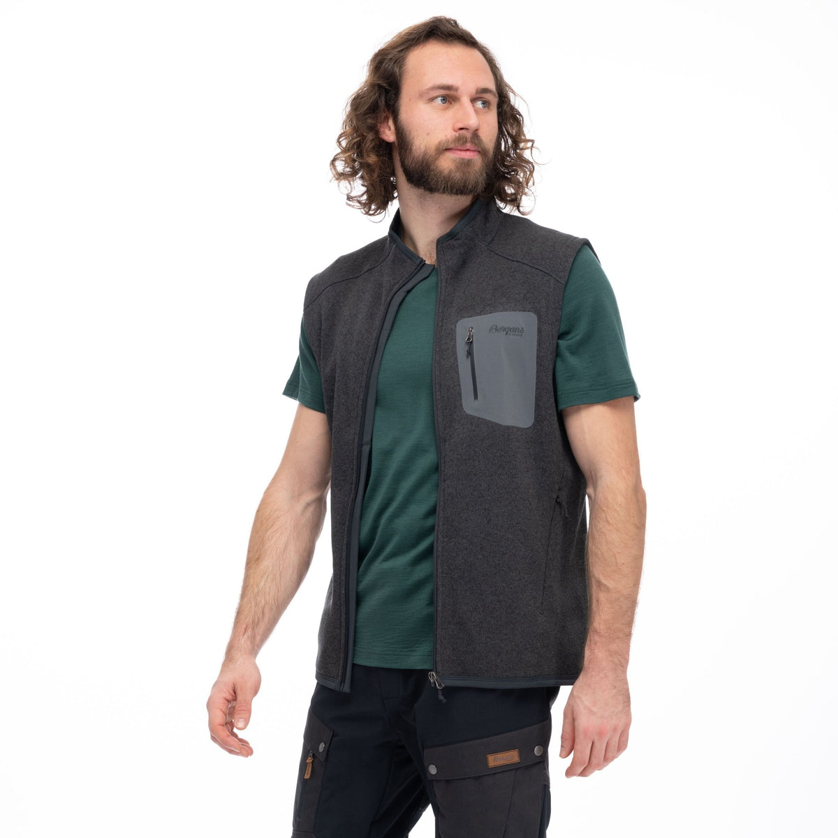 Bergans M KAMPHAUG KNITTED VEST - Midlayer at PeakStyle