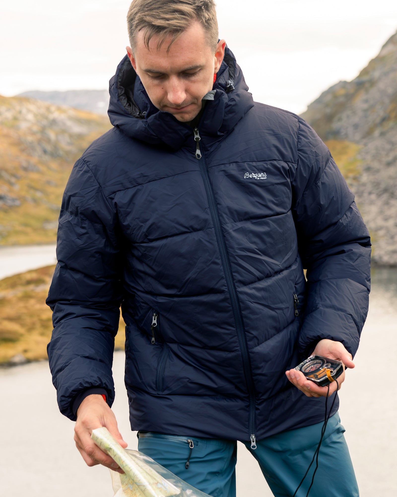 Bergans M LAVA WARM DOWN JACKET W/HOOD - Down jackets at PeakStyle