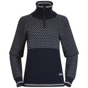 Bergans W ALVDAL WOOL HALF ZIP - Navy Blue - Vanilla White XS Oberbekleidung - PeakStyle