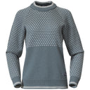 Bergans W ALVDAL WOOL JUMPER - Grey Sage - Vanilla White XS Oberbekleidung - PeakStyle