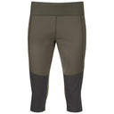 Bergans W FLOYEN 3/4 OUTDOOR TIGHTS - Dark Green Mud - Dark Shadow Grey XXS Hosen - PeakStyle