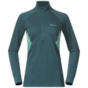 Bergans W INNER PURE MERINO HALF ZIP - Malachite Green - Light Malachite Green XS Oberbekleidung - PeakStyle