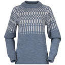Bergans W NORDMARKA MERINO JUMPER - Husky Blue - Vanilla White XS Oberbekleidung - PeakStyle