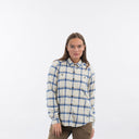 Bergans W TOVDAL SHIRT - Chalk Sand - Riviera Blue Check XS Oberbekleidung - PeakStyle