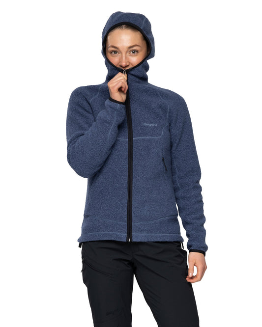 Bergans W VAAGAA MERINO TERRY MIDLAYER HOODIE - Midlayer at PeakStyle