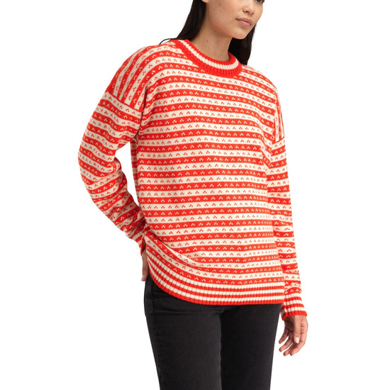Dale of Norway Skipsleia Unisex Wool Sweater Roth Red - Natural White – Studio Womens Front View