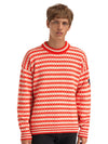 Dale of Norway Skipsleia Unisex Wool Sweater Roth Red - Natural White – Studio Men Front View