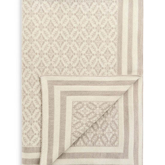 Dale Of Norway FROGNER Merino-Wolldecke – Offwhite - Sand – Detail