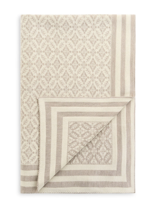 Dale Of Norway FROGNER Merino-Wolldecke – Offwhite - Sand – Detail