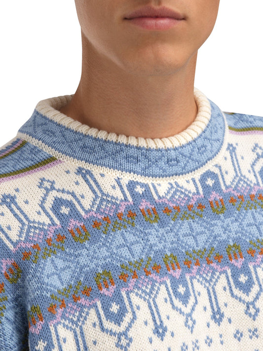 Dale Of Norway ALBERTVILLE Wollpullover Herren | Offwhite - Blue Shadow | Detail | DALE-96351-A00-04