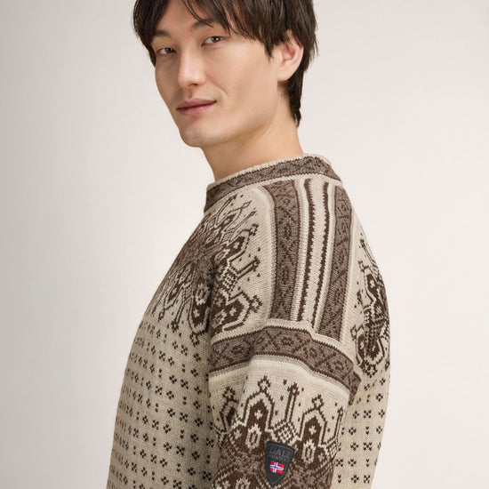 Dale Of Norway ALBERTVILLE Wollpullover Herren | Birch - Coffee | Studio | DALE-96351-M00-03