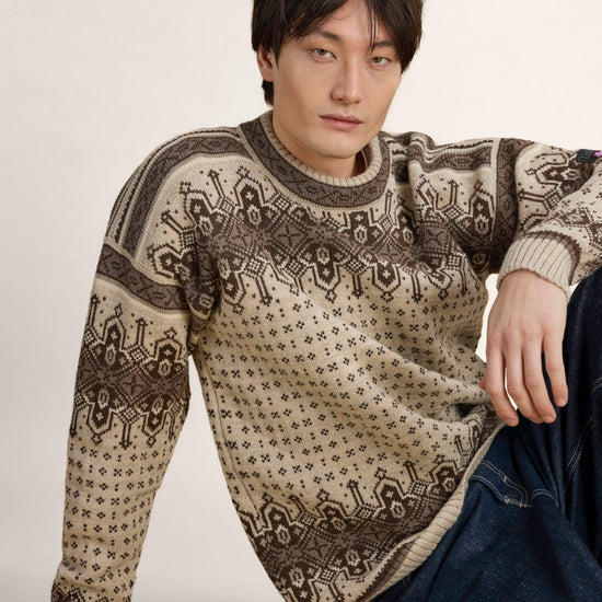 Dale Of Norway ALBERTVILLE Wollpullover Herren | Birch - Coffee | Studio | DALE-96351-M00-01