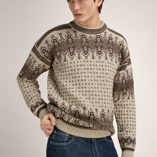 Dale Of Norway ALBERTVILLE Wollpullover Herren | Birch - Coffee | Studio | DALE-96351-M00-02