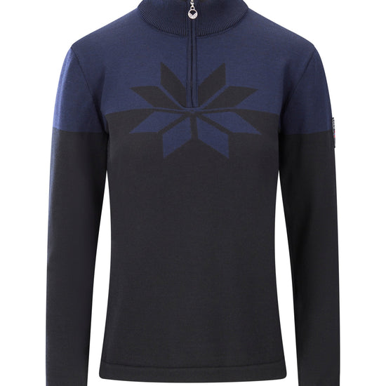 Dale Of Norway BREIDABLIKK Merino-Pullover Damen | Black - Navy | Packshot | DALE-96401-C00-05