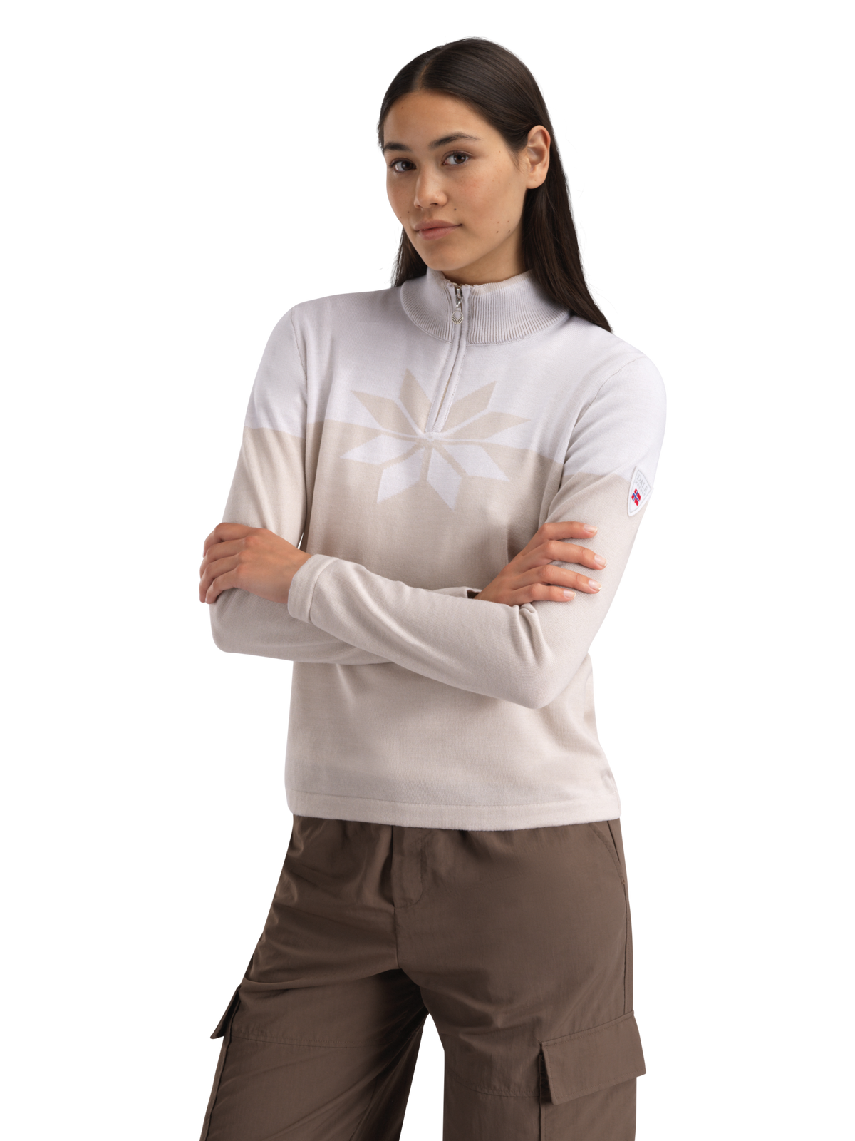 Dale Of Norway BREIDABLIKK Merino-Pullover Damen | Beige - Offwhite | Studio | DALE-96401-P00-01