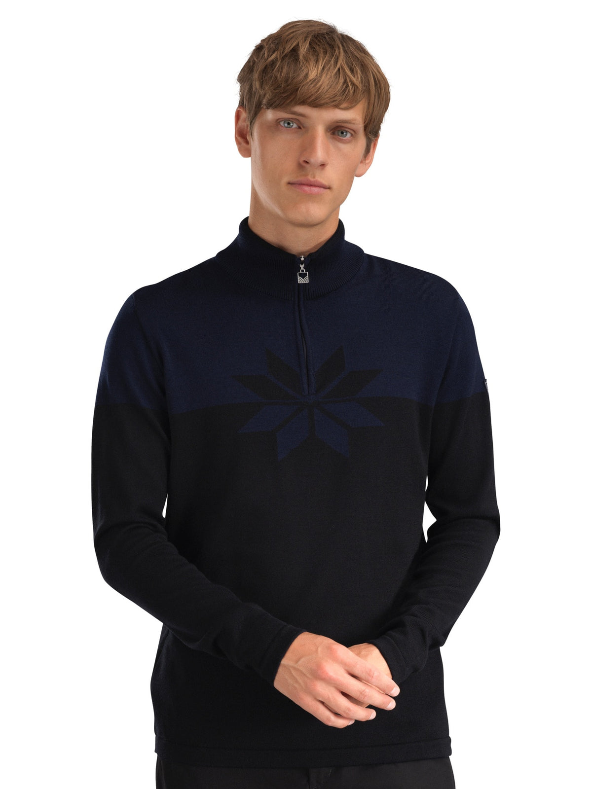 Dale Of Norway BREIDABLIKK Merino-Pullover Herren | Black - Navy | Studio | DALE-96431-C00-00