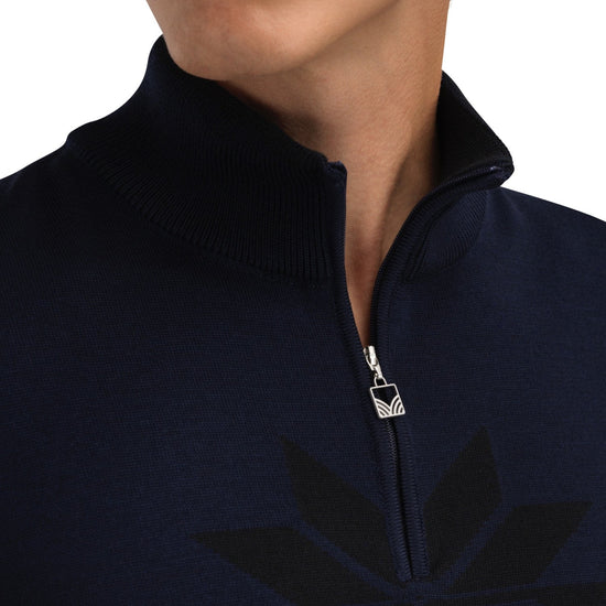 Dale Of Norway BREIDABLIKK Merino-Pullover Herren | Black - Navy | Detail | DALE-96431-C00-03