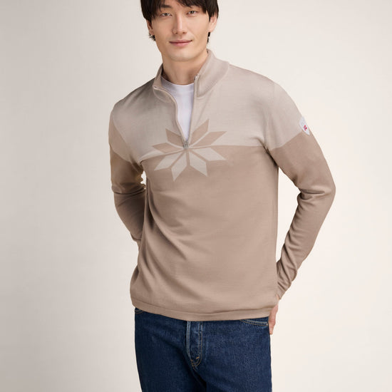 Dale Of Norway BREIDABLIKK Merino-Pullover Herren | Brown - Beige | Studio | DALE-96431-P00-00