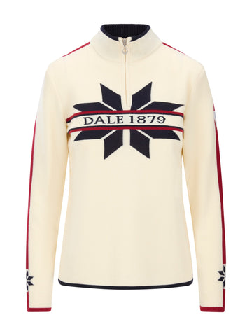 Dale Of Norway NÅLE Merino-Pullover Damen | Offwhite - Navy - Red Rose | Packshot | DALE-96441-A00-04