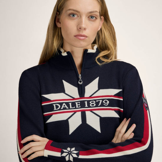 Dale Of Norway NÅLE Merino-Pullover Damen | Navy - Offwhite - Red Rose | Studio | DALE-96441-C00-00