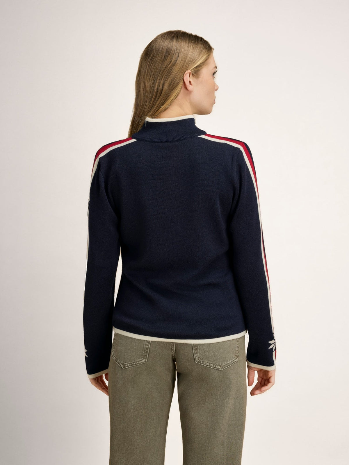 Dale Of Norway NÅLE Merino-Pullover Damen | Navy - Offwhite - Red Rose | Studio | DALE-96441-C00-02