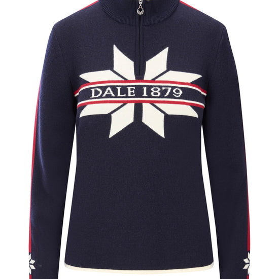 Dale Of Norway NÅLE Merino-Pullover Damen | Navy - Offwhite - Red Rose | Packshot | DALE-96441-C00-03