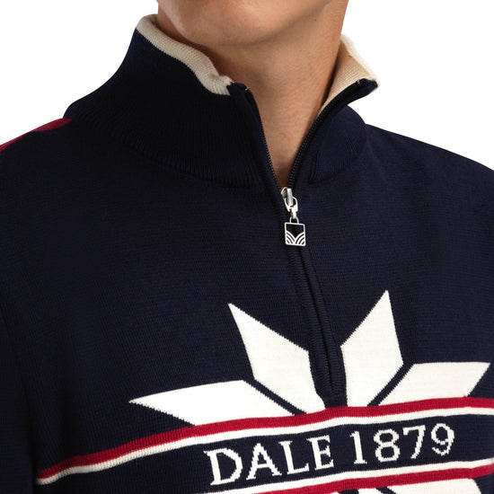 Dale Of Norway NÅLE Merino-Pullover Herren | Marine - Offwhite | Detail | DALE-96471-C00-05