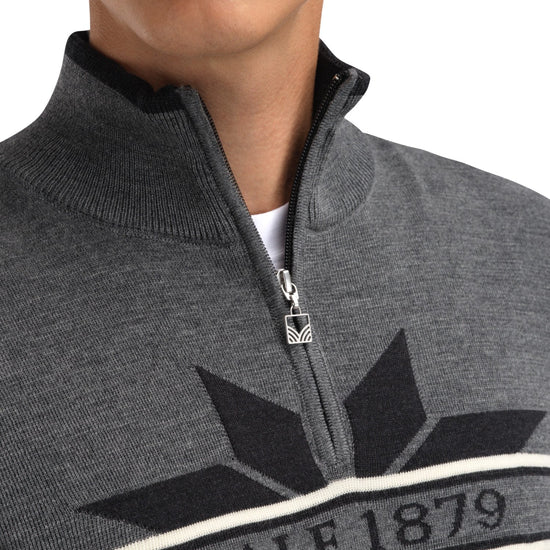 Dale Of Norway NÅLE Merino-Pullover Herren | Smoke - Dark Charcoal | Detail | DALE-96471-E00-03