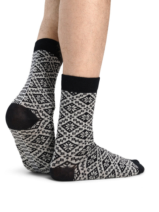 Dale Of Norway BJORØY SOCKS Nero Offwhite L - PeakStyle